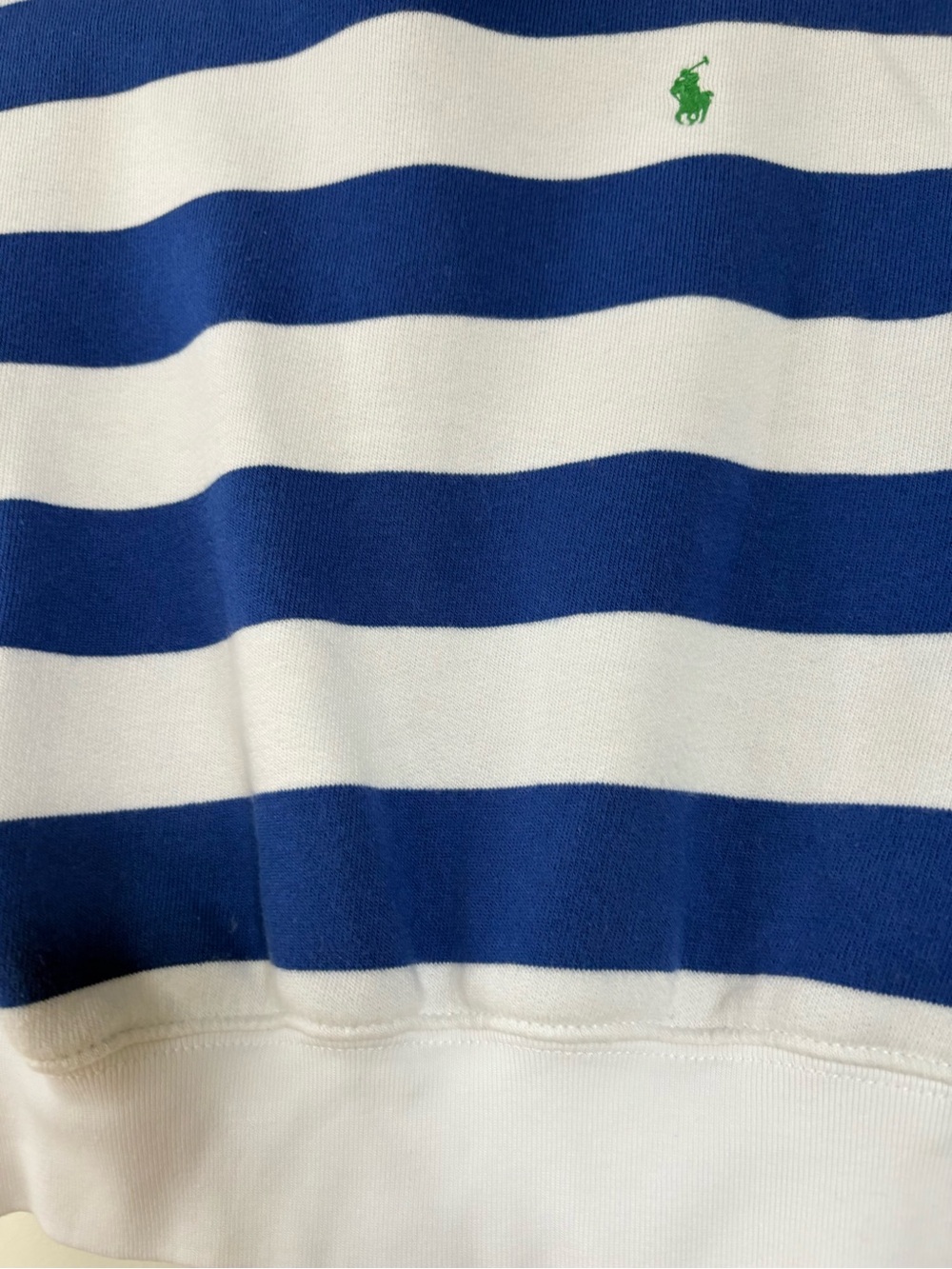Polo by Ralph Lauren Blue and White Striped French Terry Cloth Sweatshirt Size 6 - Picture 3 of 6
